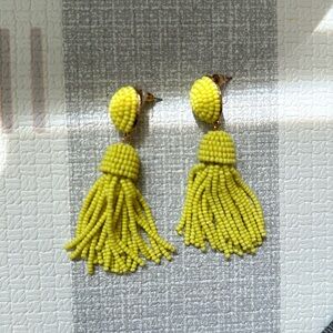 Yellow tassel earrings